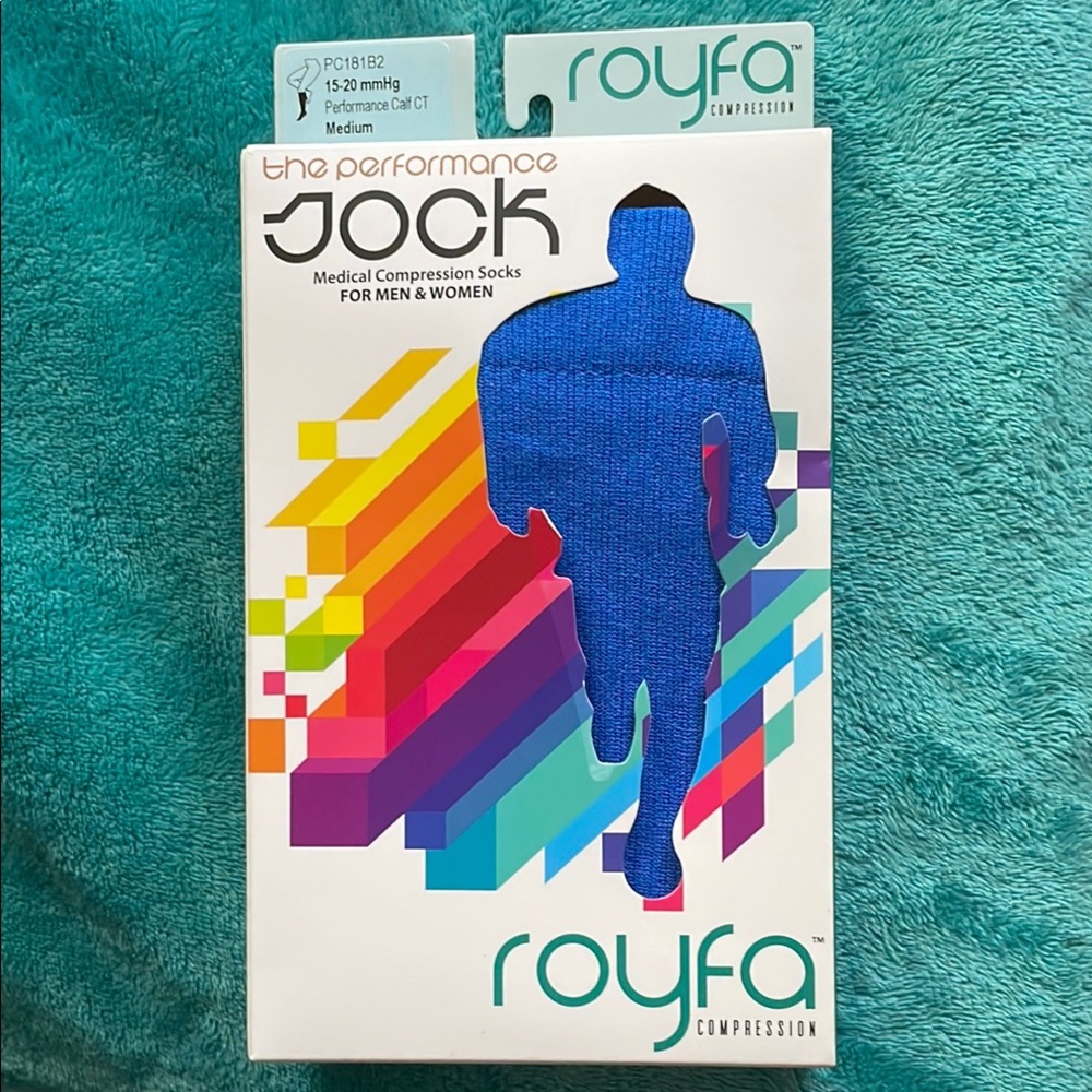 ROYFA Compression Athletic Socks in Blue Size-Medium 15-20mmHg